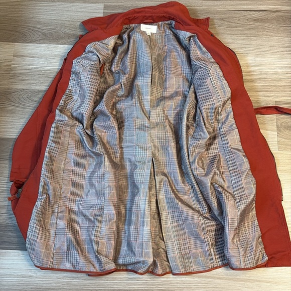 Women's Orange Large Belted Trench - Picture 5 of 7